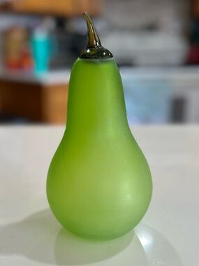 Blenko vintage frosted art glass Pear